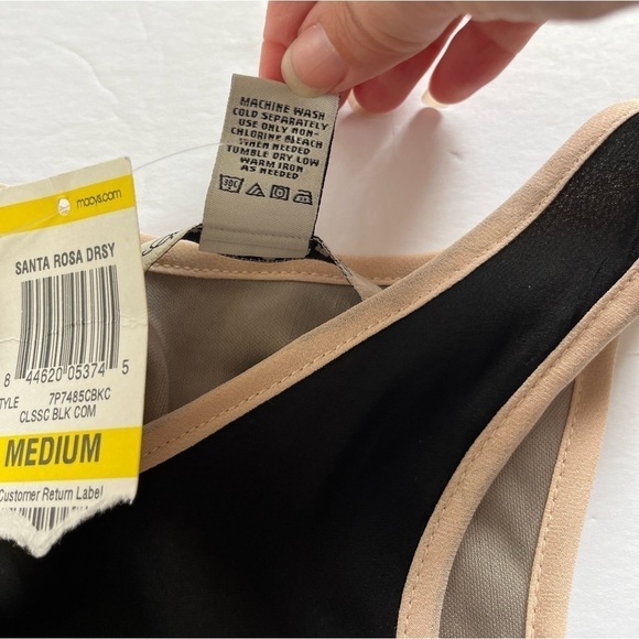 American Rag Santa Rosa Racerback Black and Cream Dress Size medium With Tags - Picture 3 of 11